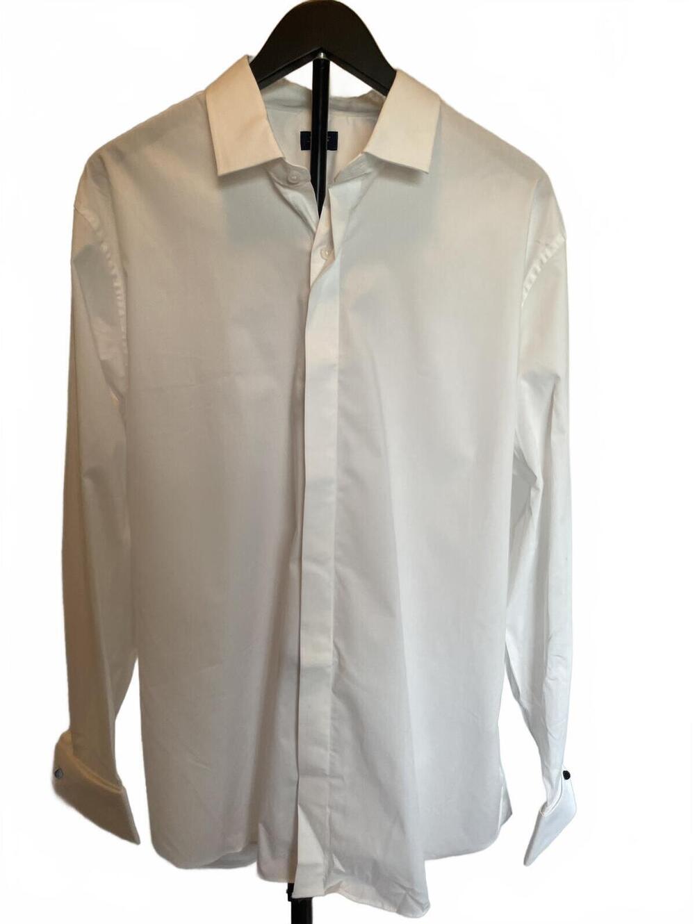 J.Crew Thompson Tuxedo Shirt White 17.5 35 Men's Formal Black Tie Wedding NWT